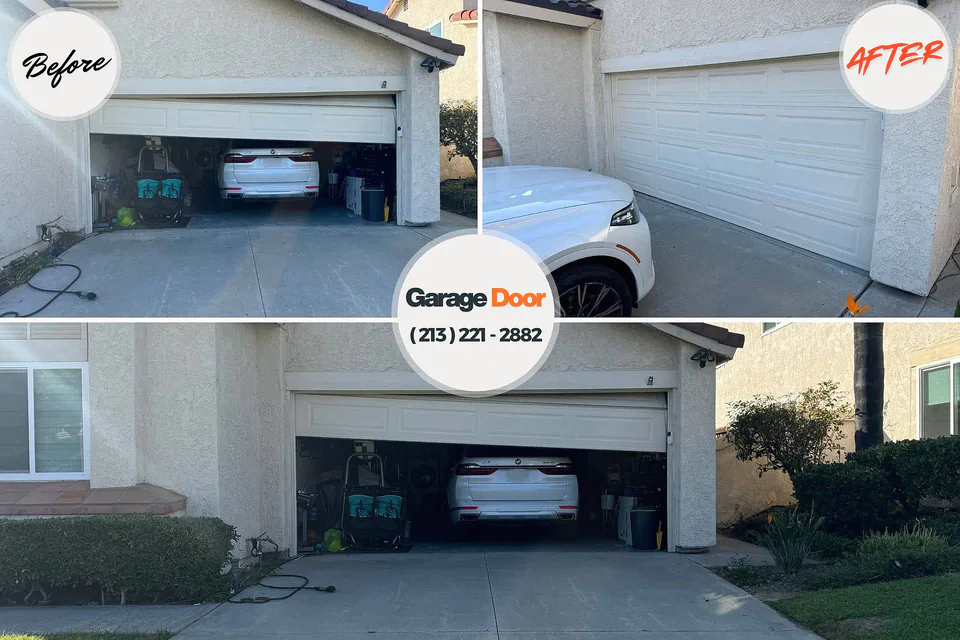 Before and after: garage door repair Winner, SD